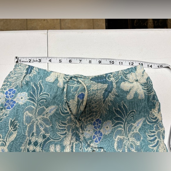 Abercrombie & Fitch Teal Floral Wide-Leg Pants - Picture 6 of 10